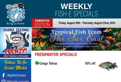 Big Al's (Edmonton) Weekly Specials August 16 to 22