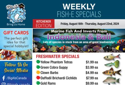 Big Al's (Kitchener) Weekly Specials August 16 to 22