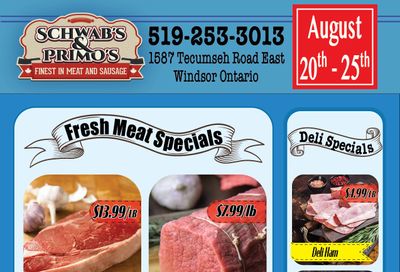 Schwab's & Primo's Flyer August 20 to 25