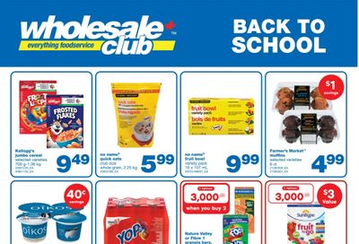 Wholesale Club (ON) Back To School Flyer August 22 to September 18