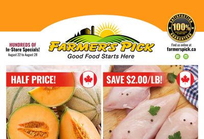 Farmer's Pick Flyer August 22 to 28