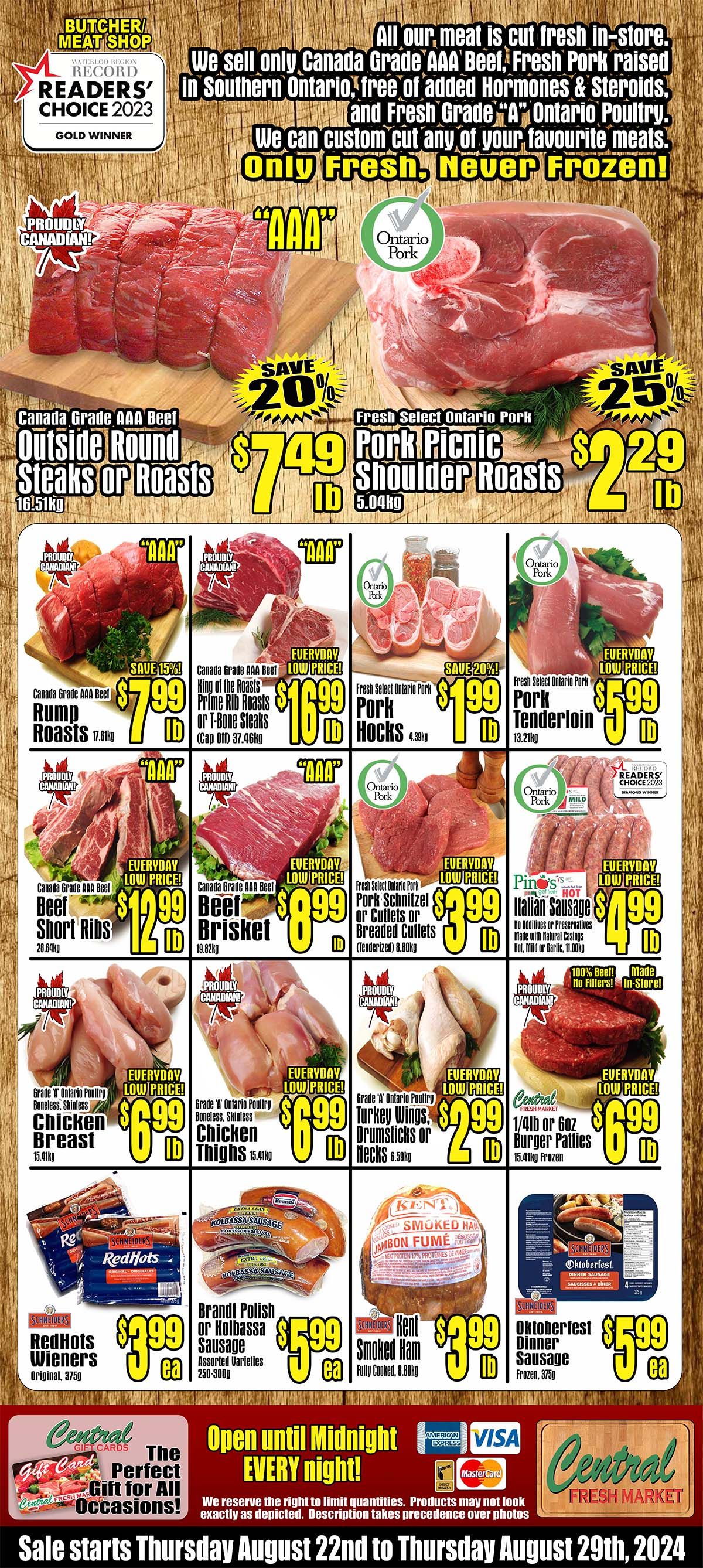 Central Fresh Market Flyer August 22 to 29