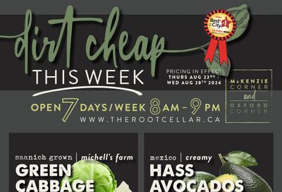 The Root Cellar Flyer August 22 to 28