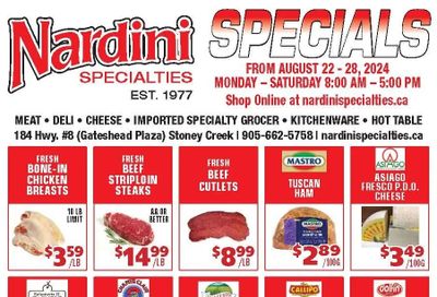 Nardini Specialties Flyer August 22 to 28