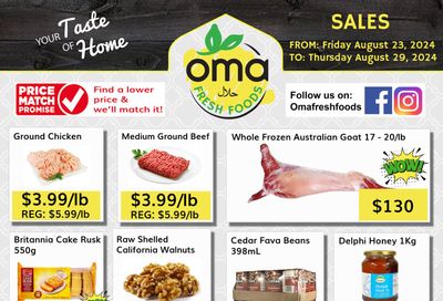 Oma Fresh Foods Flyer August 23 to 29