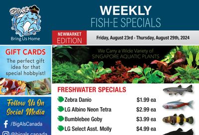 Big Al's (Newmarket) Weekly Specials August 23 to 29