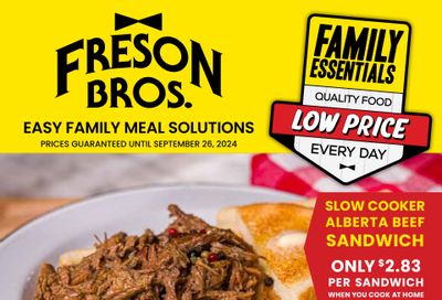 Freson Bros. Family Essentials Flyer August 30 to September 26