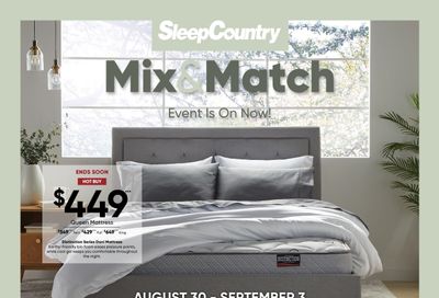 Sleep Country Flyer August 26 to September 3