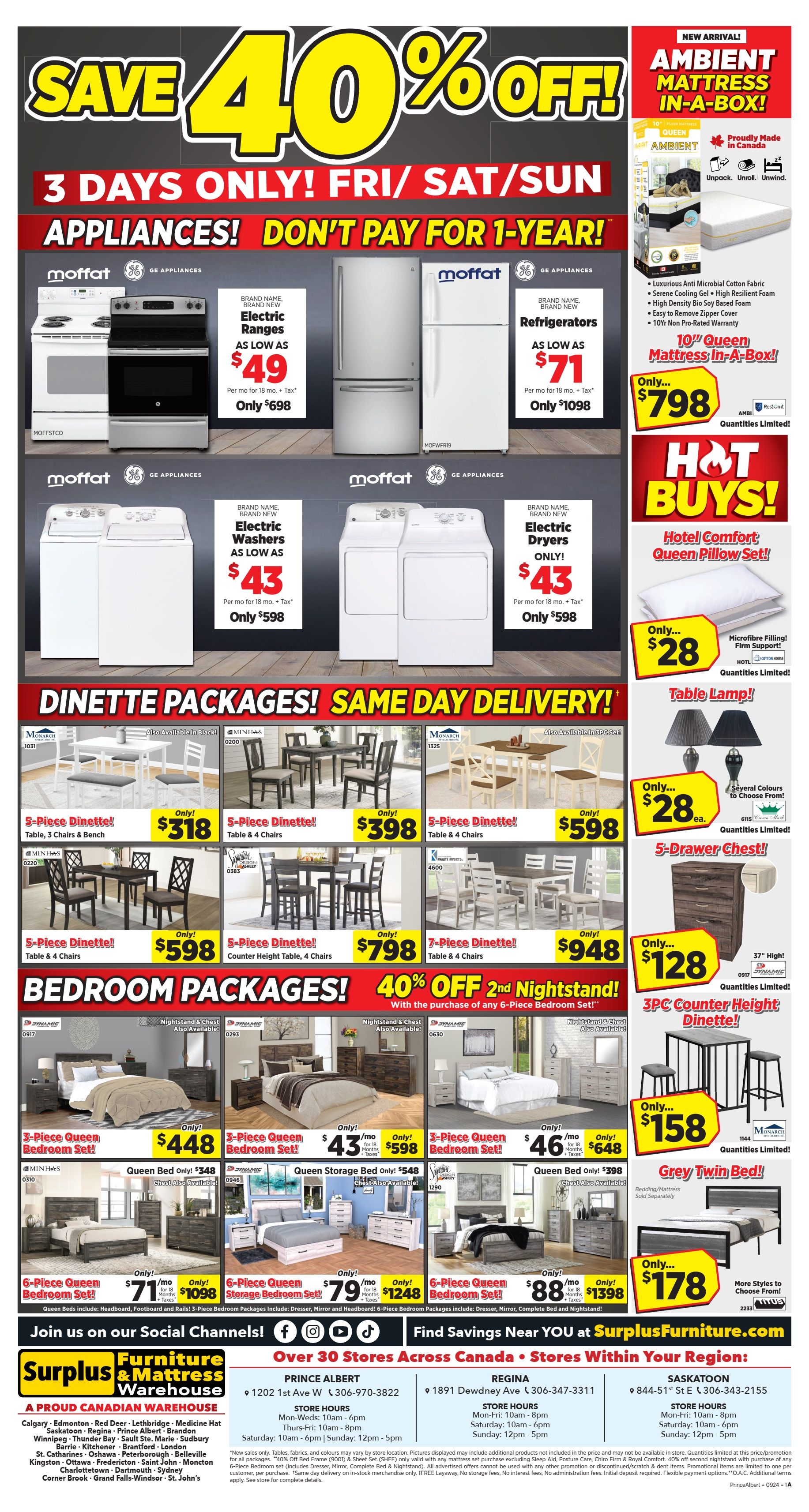 Surplus Furniture & Mattress Warehouse (Prince Albert) Flyer August 26 to September 1