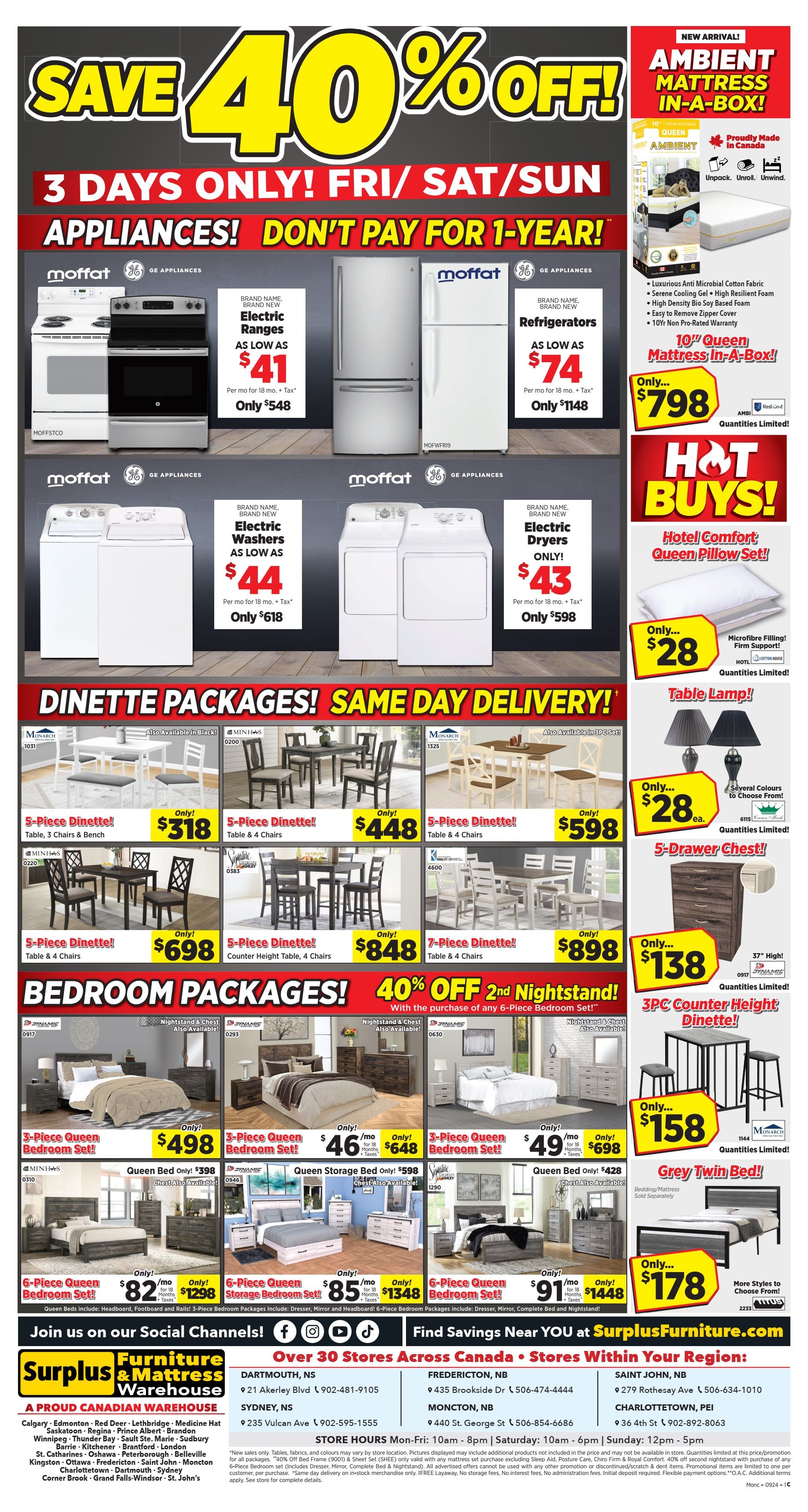 Surplus Furniture & Mattress Warehouse (Moncton) Flyer August 26 to September 1