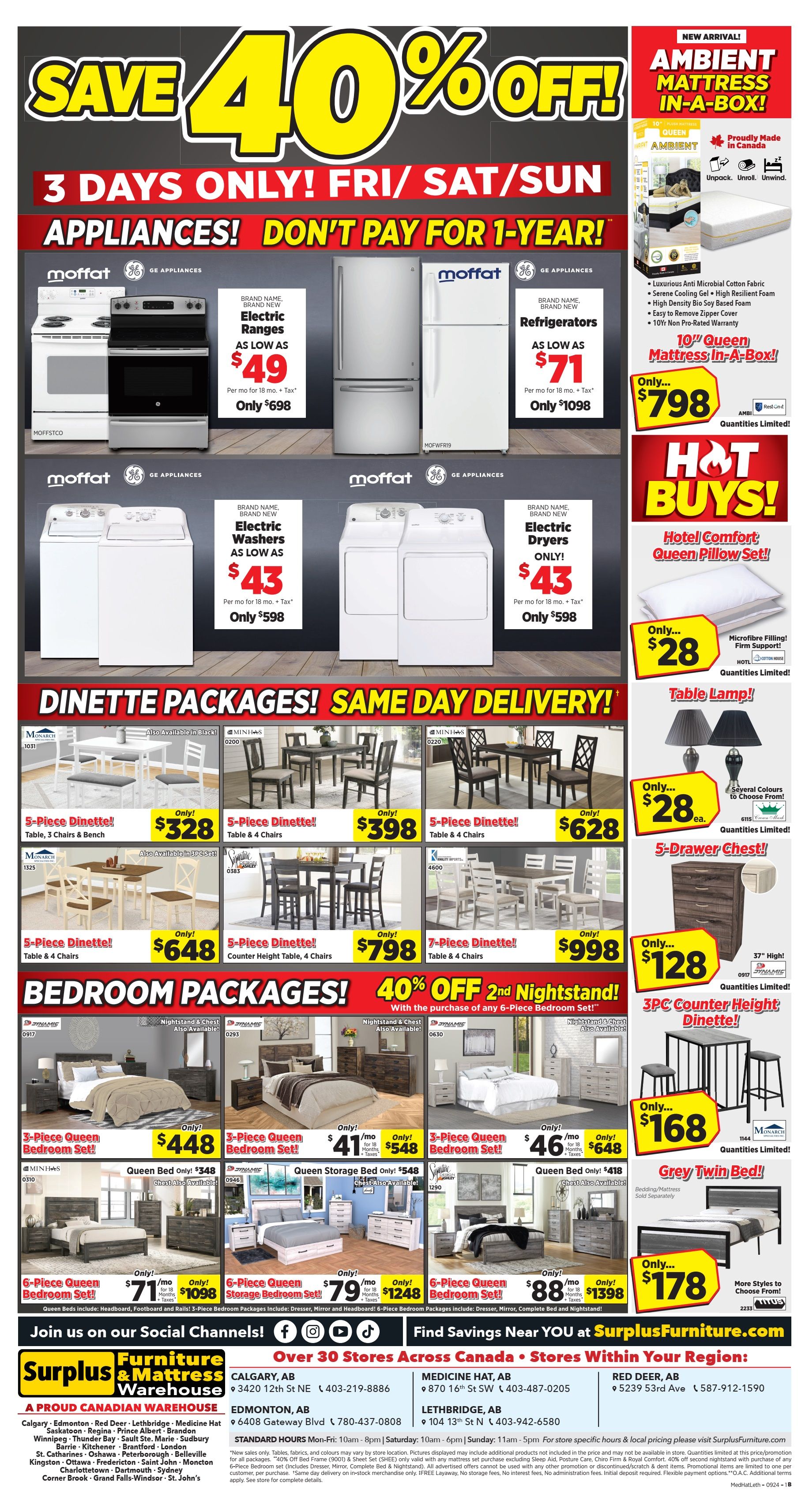 Surplus Furniture & Mattress Warehouse (Medicine Hat, Lethbridge) Flyer August 26 to September 1