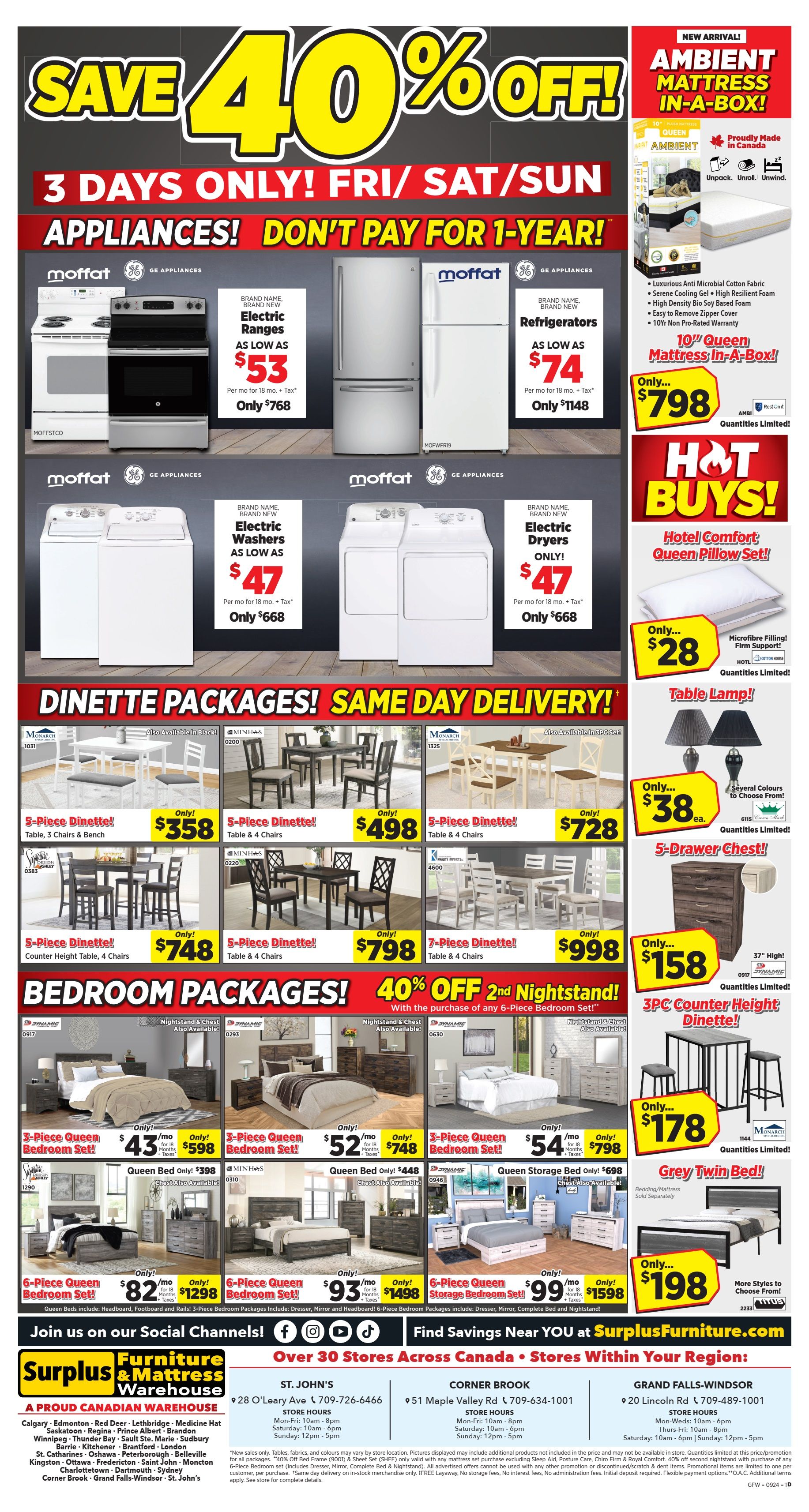 Surplus Furniture & Mattress Warehouse (Grand Falls Windsor) Flyer August 26 to September 1