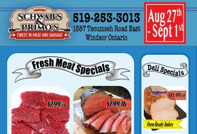 Schwab's & Primo's Flyer August 27 to September 1