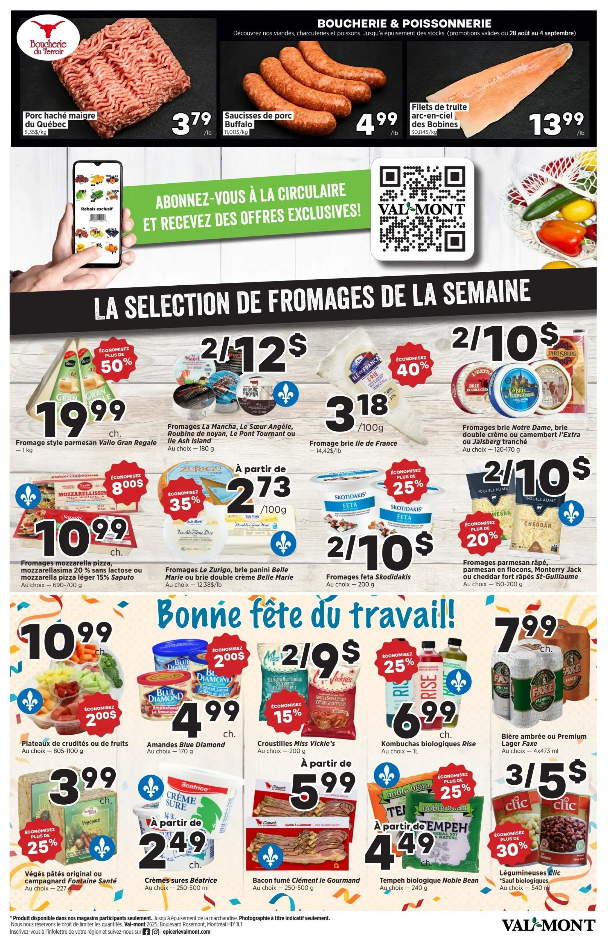 Val-Mont Flyer August 29 to September 4