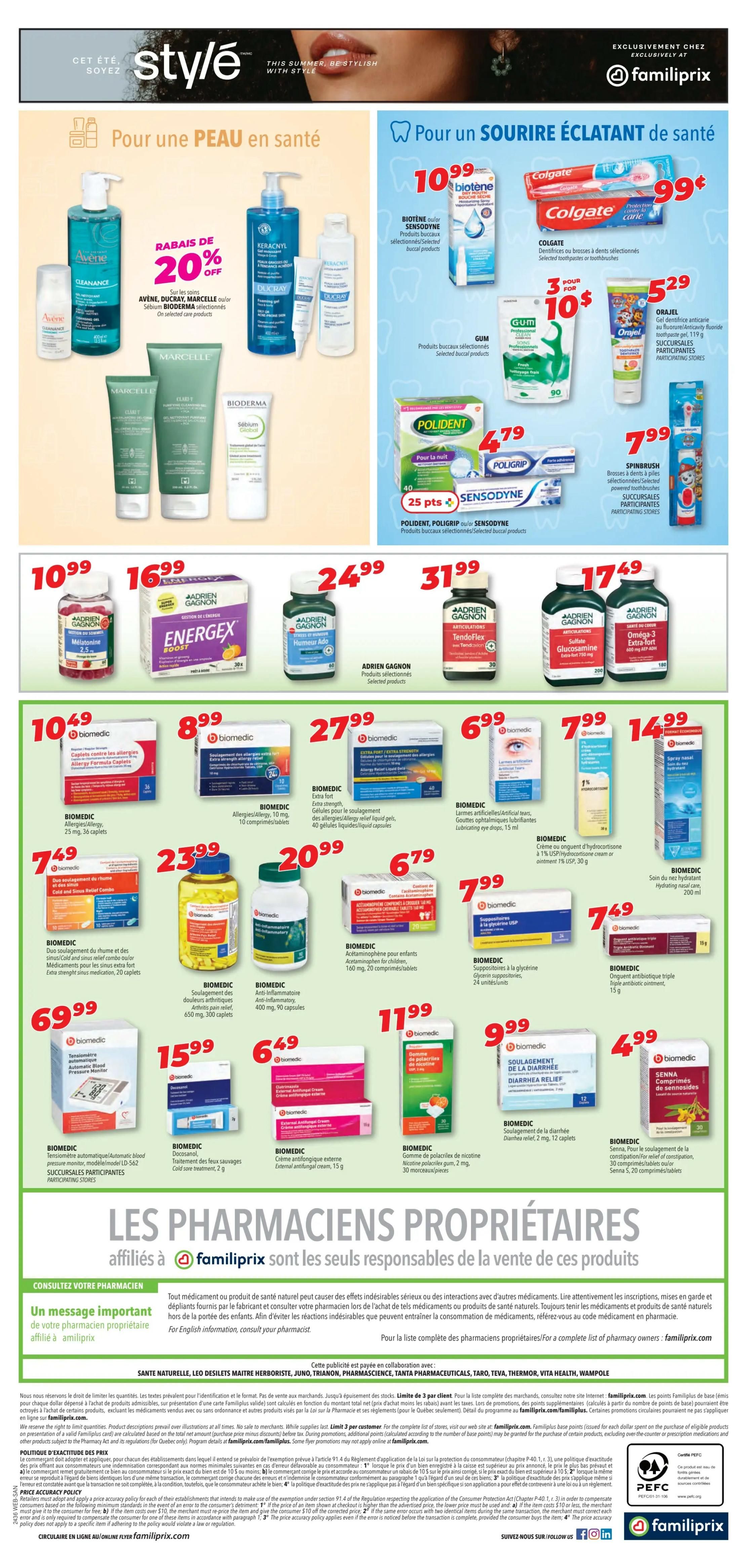 Familiprix Sante Flyer August 29 to September 4