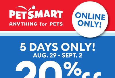 PetSmart Online Deal August 29 to September 2