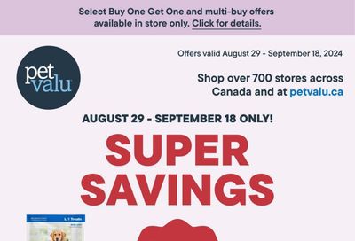 Pet Valu Flyer August 29 to September 18