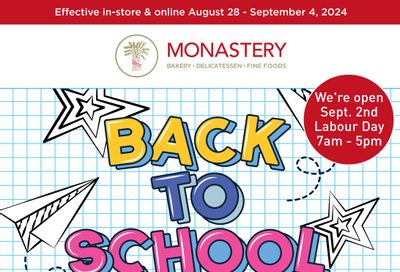 Monastery Bakery Flyer August 28 to September 4