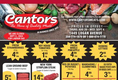 Cantor's Meats Flyer August 29 to September 4