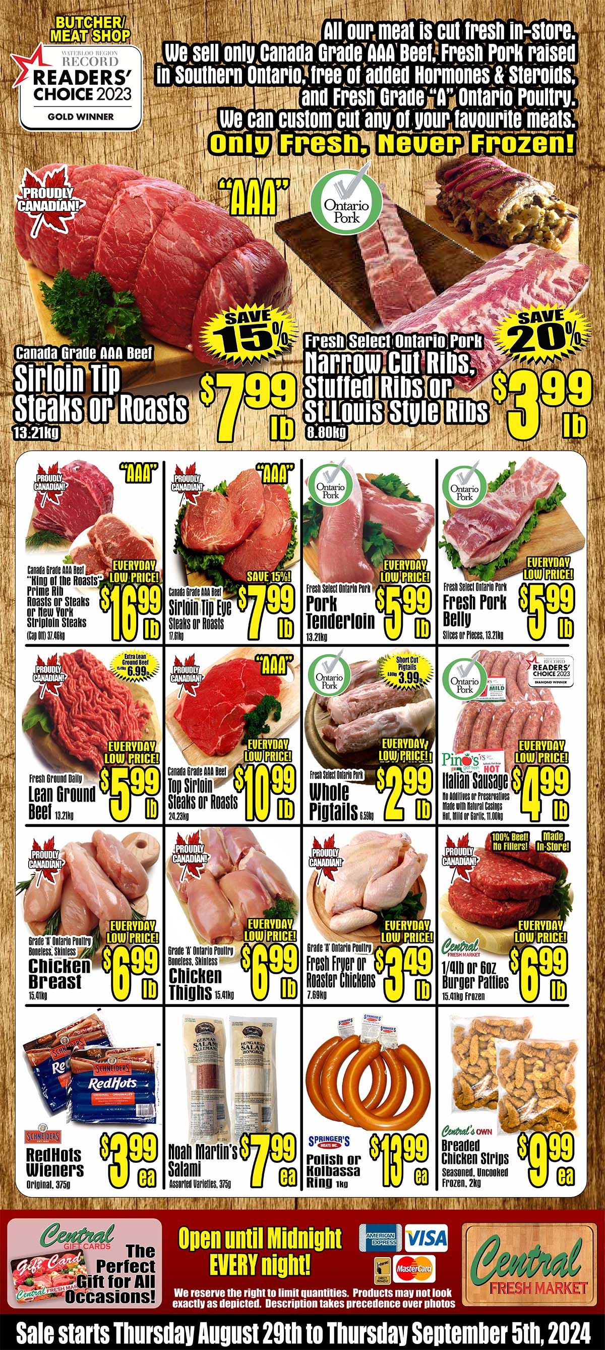 Central Fresh Market Flyer August 29 to September 5