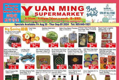 Yuan Ming Supermarket Flyer August 30 to September 5