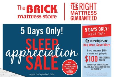 The Brick Mattress Store Flyer August 29 to September 12