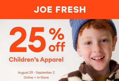 Joe Fresh Flyer August 29 to September 4