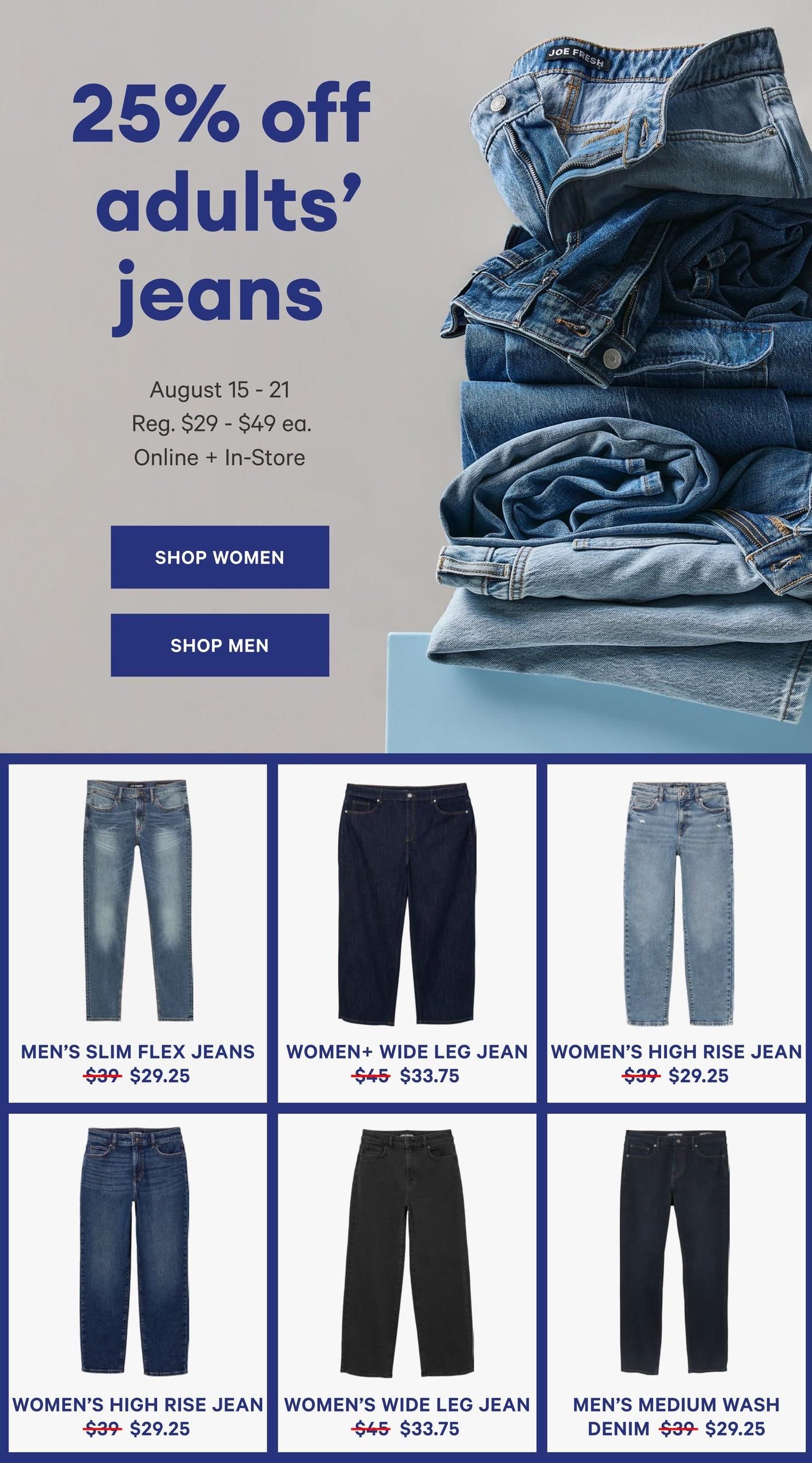 Joe Fresh Flyer August 29 to September 4