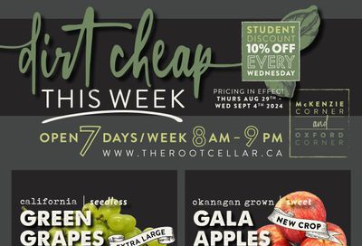 The Root Cellar Flyer August 29 to September 4