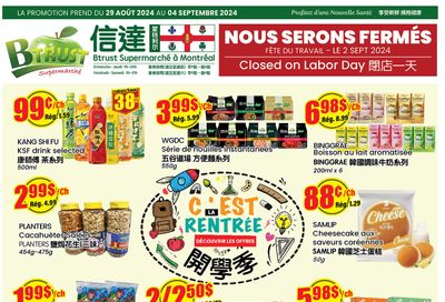 Btrust Supermarket (Montreal) Flyer August 29 to September 4