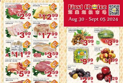 First Choice Supermarket Flyer August 30 to September 5