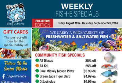 Big Al's (Brampton) Weekly Specials August 30 to September 5