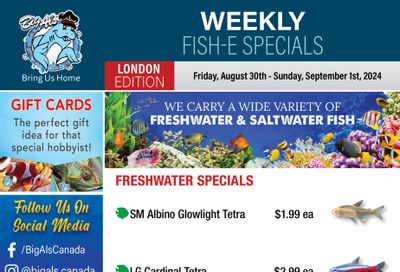 Big Al's (London) Weekend Specials August 30 to September 1