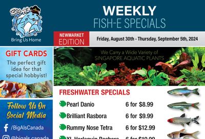 Big Al's (Newmarket) Weekly Specials August 30 to September 5