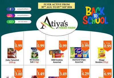 Atiya's Fresh Farm Flyer August 30 to September 5