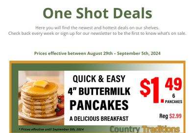 Country Traditions One-Shot Deals Flyer August 29 to September 5