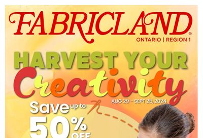 Fabricland (ON) Flyer August 29 to September 25