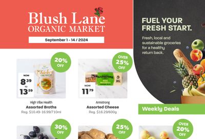 Blush Lane Organic Market Flyer September 1 to 14