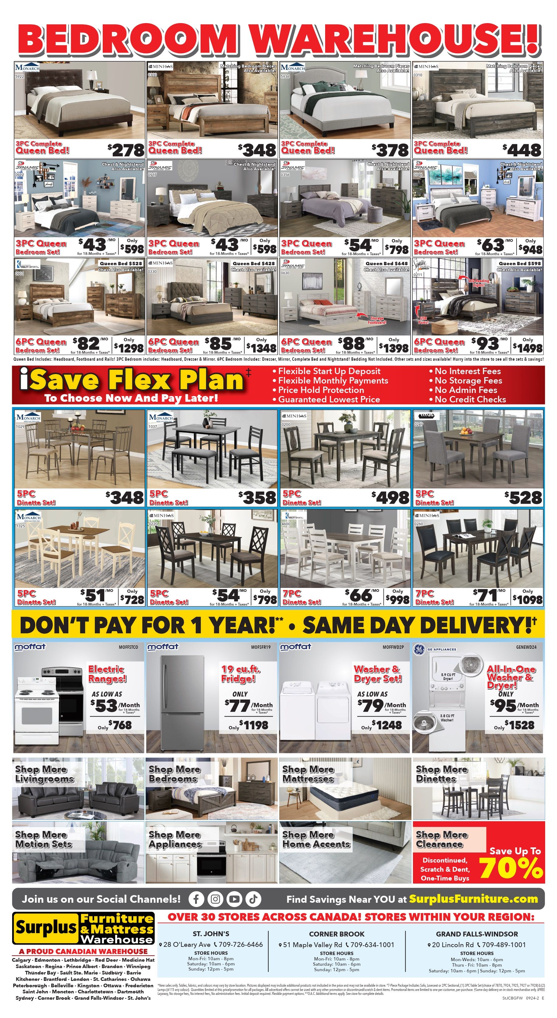 Surplus Furniture & Mattress Warehouse (St. John's, Corner Brook, Grand Falls Windsor) Flyer September 2 to 15