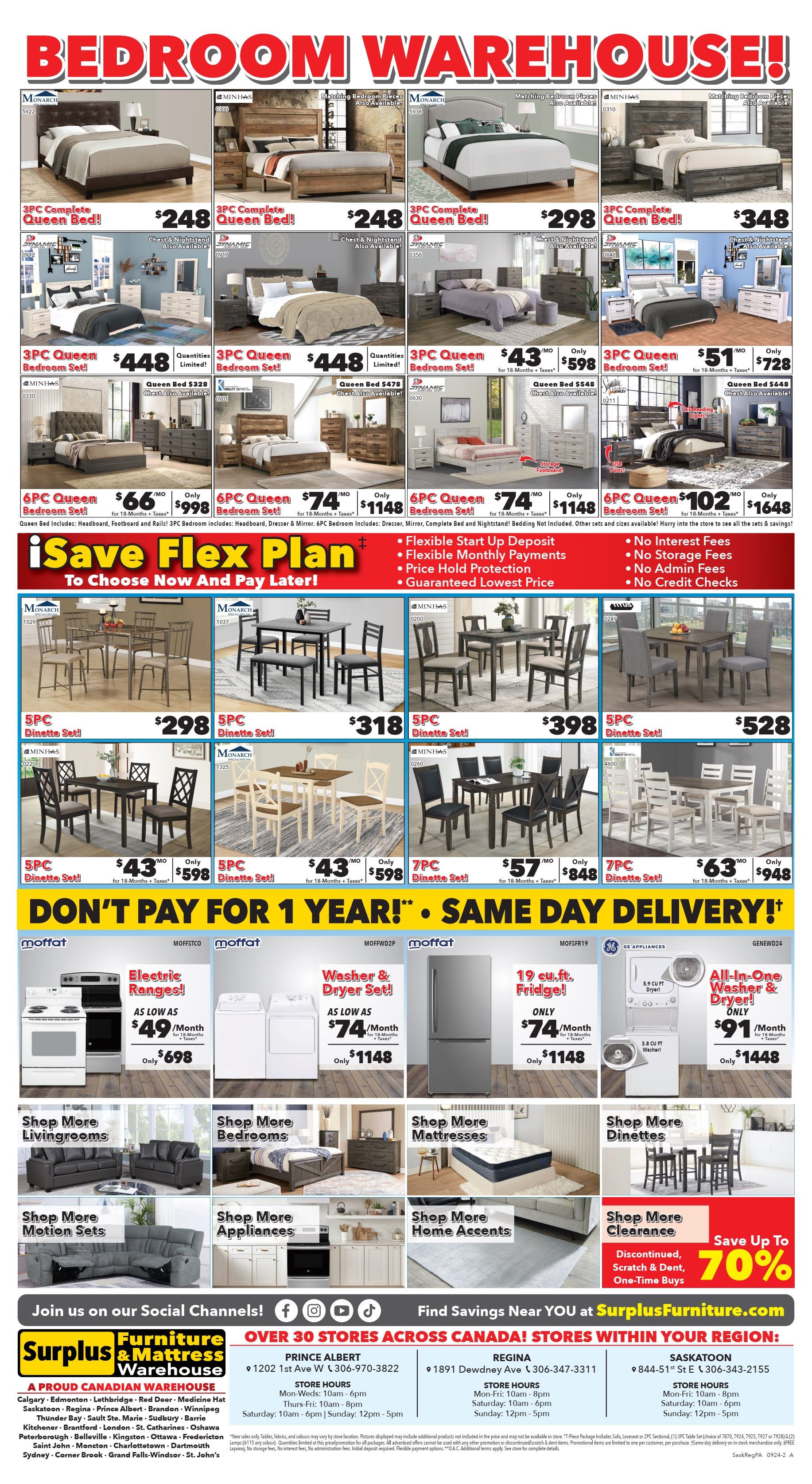 Surplus Furniture & Mattress Warehouse (Regina, Saskatoon, Prince Albert) Flyer September 2 to 15