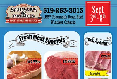 Schwab's & Primo's Flyer September 3 to 8