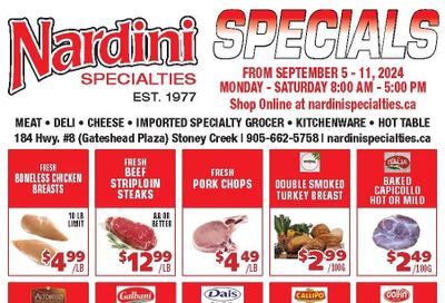 Nardini Specialties Flyer September 5 to 11