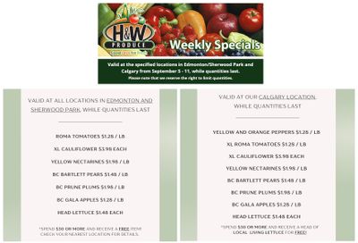 H&W Produce Flyer September 5 to 11