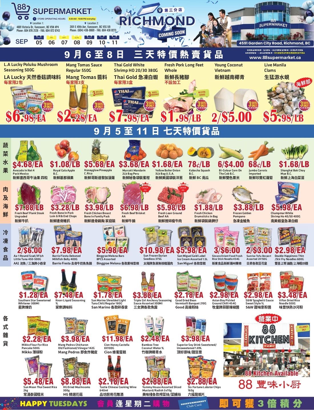 88 Supermarket Flyer September 5 to 11