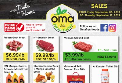 Oma Fresh Foods Flyer September 6 to 12