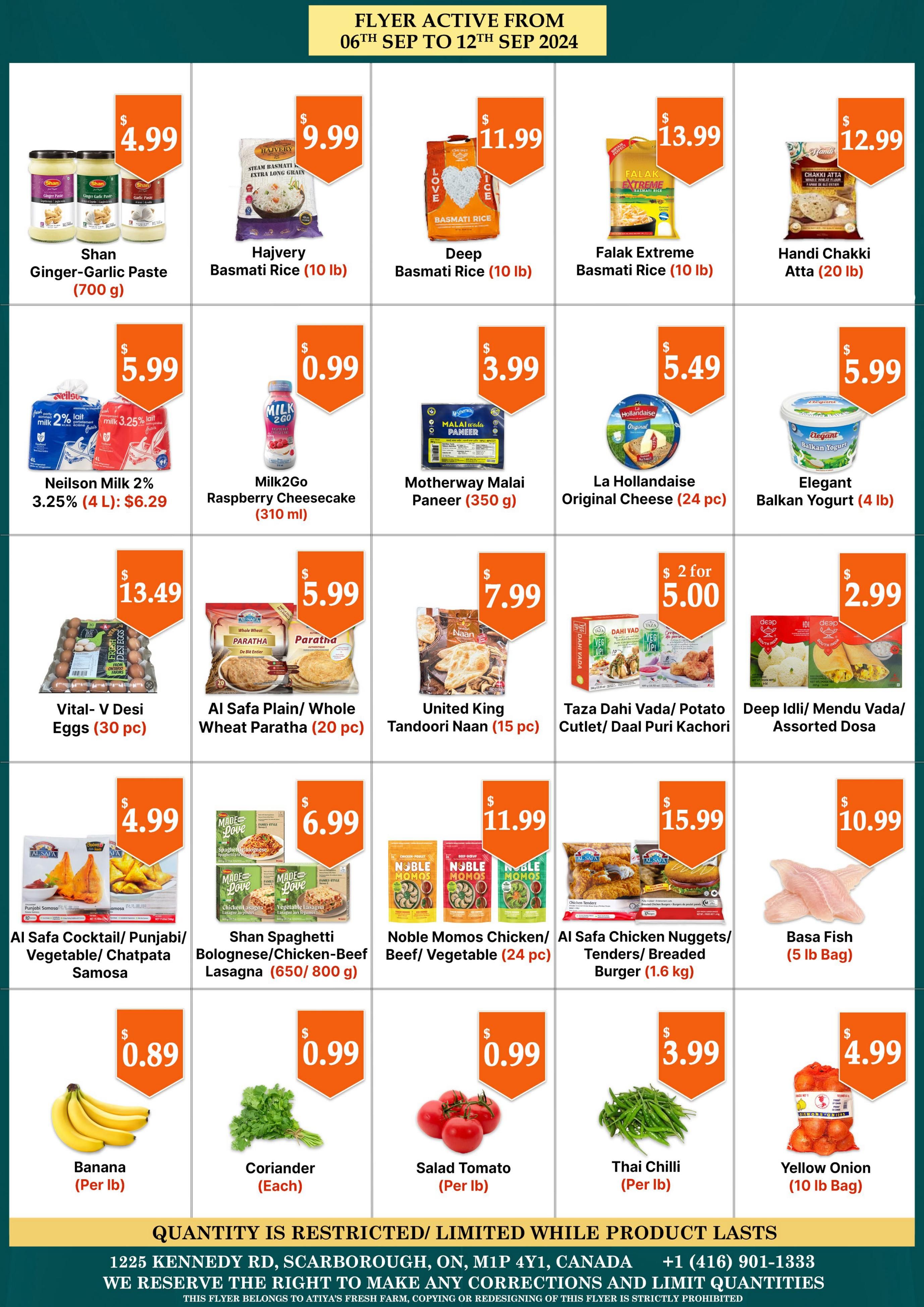 Atiya's Fresh Farm Flyer September 6 to 12