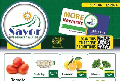 Savor Supermarket Flyer September 6 to 12