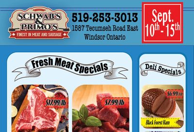 Schwab's & Primo's Flyer September 10 to 15