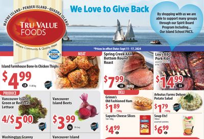 Tru Value Foods Flyer September 11 to 17