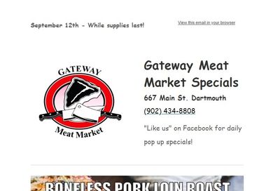 Gateway Meat Market Flyer September 12 to 18